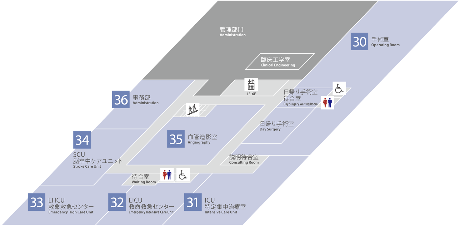 横須賀市立総合医療センター フロアマップ3F