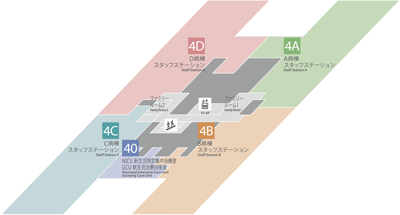 横須賀市立総合医療センター フロアマップ4F